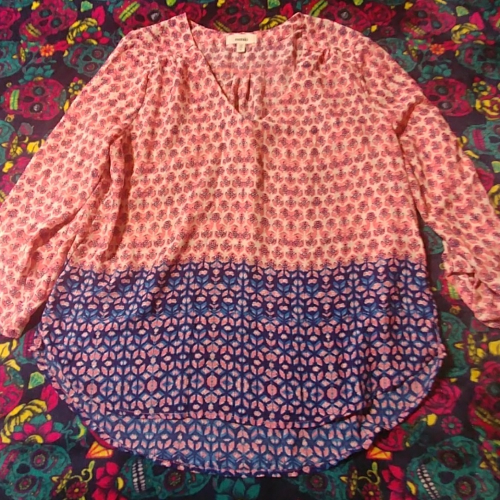 Pretty Pink/Blue Top size large